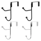 2 Pcs Over the Door Hooks Hanging Coat Rack Sturdy Metal Double Hook Hanger