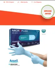 Ansell Microflex 93-833 ErgoForm Exam/Food/Industry Nitrile Gloves Extended Cuff