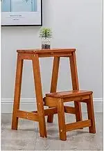 Outdoor Home Dual-Purpose Step Stool,Two Step Ladder Chair Indoor Multi-Function Creative Ladder Chair Dual-Use Ascending Stairs,Brown