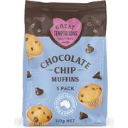 Great Temptations Chocolate Chip Muffins 5 pack