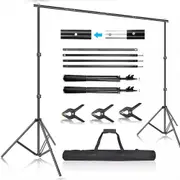 2x3M Background Stand Kit with Crossbars,Portable Photography Backdrop Support System