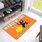 Vintage Style In Case of Fire Freak Out and Run Doormat Rug Indoor Outdoor Decor