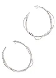 Alexis Bittar Intertwined Embellished Hoop Earrings - Silver ONE SIZE