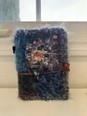 Handmade Vintage Book junk Journal Knitted With Art Yarn