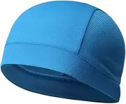 [BESPORTBLE] Skull Quick Dry Cycling Cap for Men and Women High Elasticity Sports Beanie Sweatband Helmet Liner Sky Blue Moisture Wicking for Biking Running and Outdoor