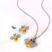 Boxed Bumblebee Crystal Set Embellished with Czech Preciosa® Crystals in Yellow