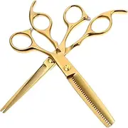 VICASKY 2 Pcs Set Hairdressing Scissors Set Professional Barber Scissors Thinning Shears for Salon Use Ergonomic Grip Durable for All Hairstyles