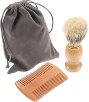 TOVINANNA Beard Brush Kit Wooden Comb Men's Pocket Size Easy to Carry for Travel Shaving