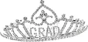 Vaguelly 2pcs 1 Set Rhinestone Headband Make up Headband Graduation Crown 2020 Graduation Party Favors Makeup Headbands Rhinestones Makeup Grad Sash Glasses Shoulder Strap