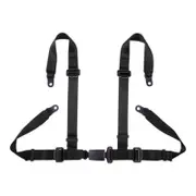 4 Points Safe Harness Comfortable Smooth Seat Belt for ATV UTV Go Kart Black