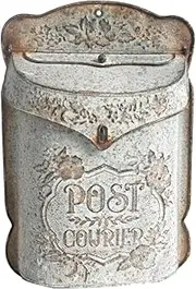 All Chic Vintage Mailbox Post Box Mailbox Wall Mount Post Boxes for Outside Metal Letter Box Retro Antique Style Charm Home Decor Flower Patter Gray…