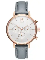 MVMT FC01-RGGR Silver Dial Grey Leather Womens Watch