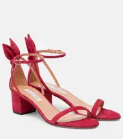 [Aquazzura] Aquazzura Bow Tie 50 suede sandals AU 9 red