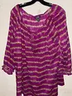 NWT LAUREN RALPH LAUREN Plus Amethyst Purple Multi Crinkled Peasant Blouse 2X