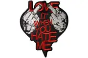 Avril Lavigne Love It When You Hate Me Iron On Patch (Red/Black/Grey) (One Size)