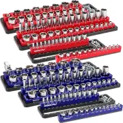 Magnetic Socket Holder Organizer Set 6Pc 1/2 3/8 1/4 Drive Storage Tray