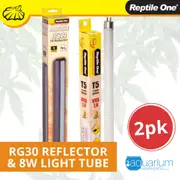 Reptile One ReptiGlo RG30 Reflector & T5 UVB Tube 8W Lighting Bundle (2pk)