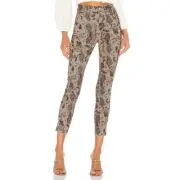 FREE PEOPLE NEW $98 High Rise Jegging Two Faced Snakeskin Size 27