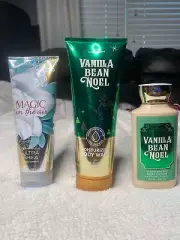NEW 3 pc set Bath & Body Works lotion/wash-vanilla bean, cream- Magic in the Air
