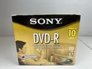 Sony AccuCORE DVD-R 10 Pack 120 Min 4.7 GB 1-16X NEW SEALED