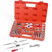 40-Piece Premium Tap and Die Set, SAE Unified Screw Thread, Size #4 to 1/2” |...