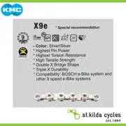 KMC Bike Chain - E9T - 1/2X11/128"X136L - Cl566-Np - Extra Long - Silver/Silver