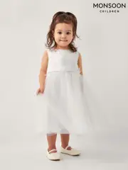 Monsoon Natural Baby Alianthe Bow Dress (F06653) | $111 - $122