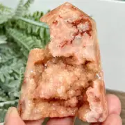 Agate Pink Tower Geode Sparkly Healing Crystal Generator 141g