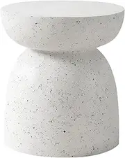 MIUZ Round Side Table Coffee Table Chair Stand Indoor Outdoor End Accent Tables Terrazzo White Magnesium Oxide MgO Table