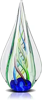 9" Tall Hand Blown Glass Sculpture, Paperweight for Office Desk, Modern Art Figurines, Mediterranean Beach House Decor, Home Living Room Coffee Table Shelves Table Top