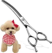 Dog Grooming Thinning Blending Scissor, Ergonomic Pet Grooming Thinner Blender Shears Cat Trimming Texturizing Kit with Offset Handle (7.25inch, Thining)