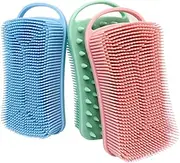 Silicone Bath Brush Set Pcs Gentle Body Scrubbers Double-sided Square Brush for Women for Bathing Spa Experience at Home