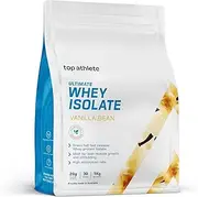 Top Athlete Ultimate Whey Isolate Protein Powder, Vanilla Bean Flavour, 1KG, 28g Protein Per Serve, 100% grass fed Whey Isolate, Blended with natural flavours and organic sweetener, NO NASTIES | GLUTEN FREE | ADDITIVE FREE | GUM FREE | FILLERS FREE