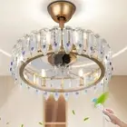 Cainjiazh Modern Fandelier Ceiling Fan with Light and Remote 21” Gold Chandel...