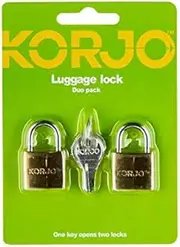 [Balanzza] Korjo Luggage Duo Locks, Includes 2 20mm Brass Travel Locks