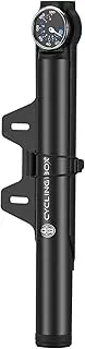 Electric Bike Pump with Gauge Fits Presta and Schrader Aluminum Alloy ycle Tire Pump 120 PSI High Pressure Auto Pump Inflator Cycling Air Inflator Includes Mount Kit Black One Size
