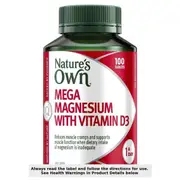 Nature's Own Mega Magnesium with Vitamin D3 100 Tablets