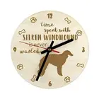 Silken Windhound Larger Sperrholzuhr Art-Dog