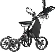 CaddyTek CaddyCruiser ONE Pro One-Click Folding 4-Wheel Golf Push Cart + Removable Seat - 1 Year Australian Warranty