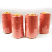 Perial Co 4 Cones of Polyester Threads for Sewing Quilting Serger Deep Coral