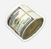 Stack Of Hundreds Benjamin’s Dollar Bills Sticker (B)
