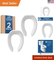 Commercial Plastic Toilet Seat 18.56x14.5 Elongated Open Front Heavy Duty White
