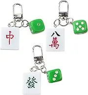 Sturdy Resin Metal Mahjong Keychain Cute Keychain Sets for Women Bag Pendant