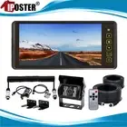 9" Clip Mirror Monitor 4PIN Reversing Camera Suzy Coil Trailer Cable Pair Mounts