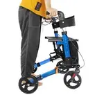 Folding Rollator Walker Aluminium Walking Frame Mobility Aid Lightweight 4Wheels