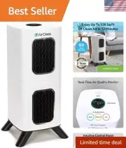 iAdapt 2.0 H13 HEPA Filter Air Purifier Reduces 99% of Viruses, Mold, Dust, S...