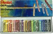 Vintage Pentel Oil Pastel 25 Colors PHN-25 Regular Size New Sealed Old Stock