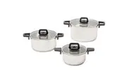 3pc Westinghouse 16 20 24cm Stackable Stainless Steel Pot Pan Gas Induction Set