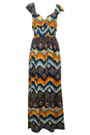 Aztec Maxi Dress--SUN-102195D-2