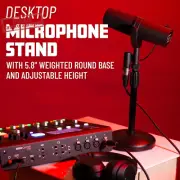 Desktop Microphone Stand with round Weighted Base & Adjustable Height (GFW-MIC-0